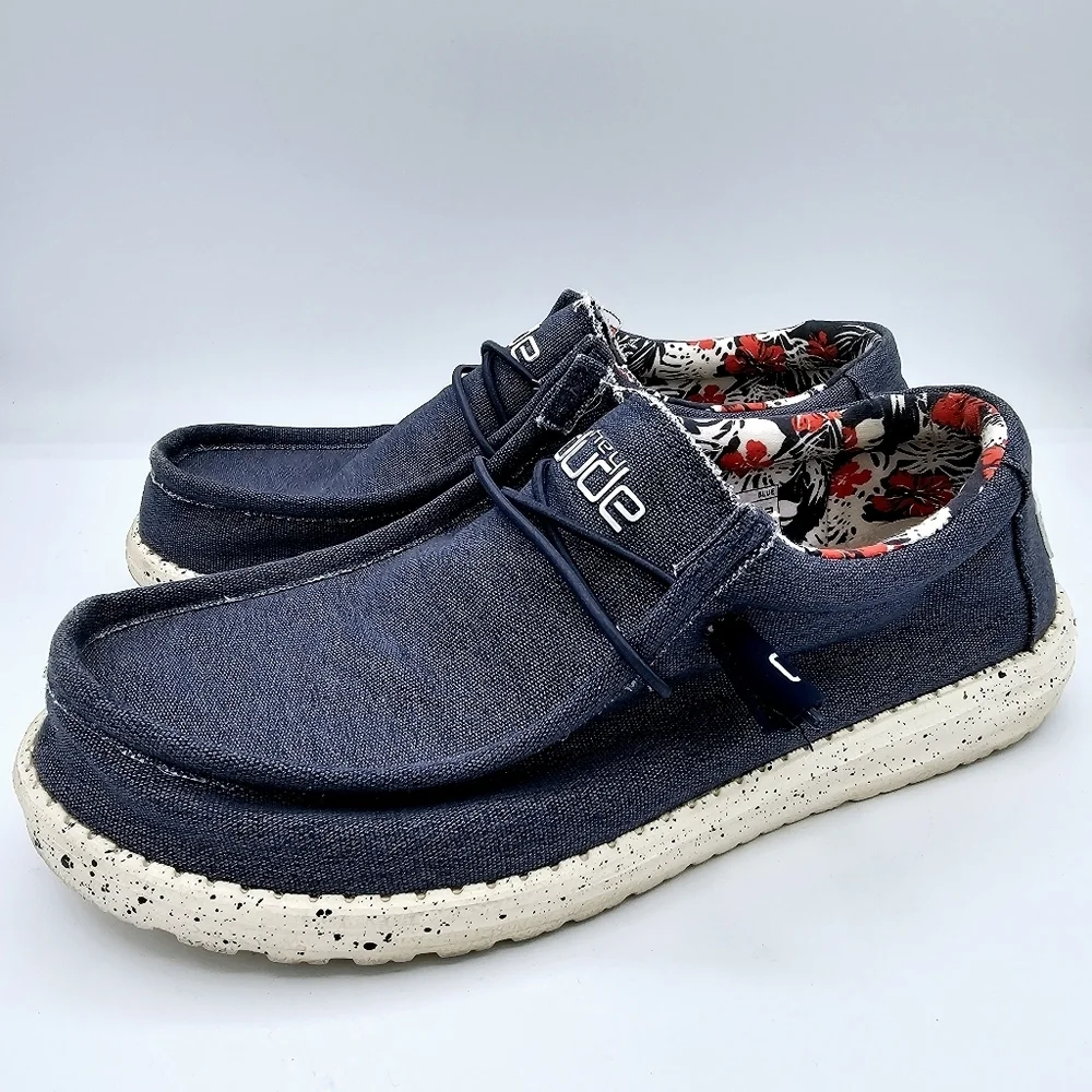 Hey Dude Wally Stretch Sox Blue Loafer Shoes